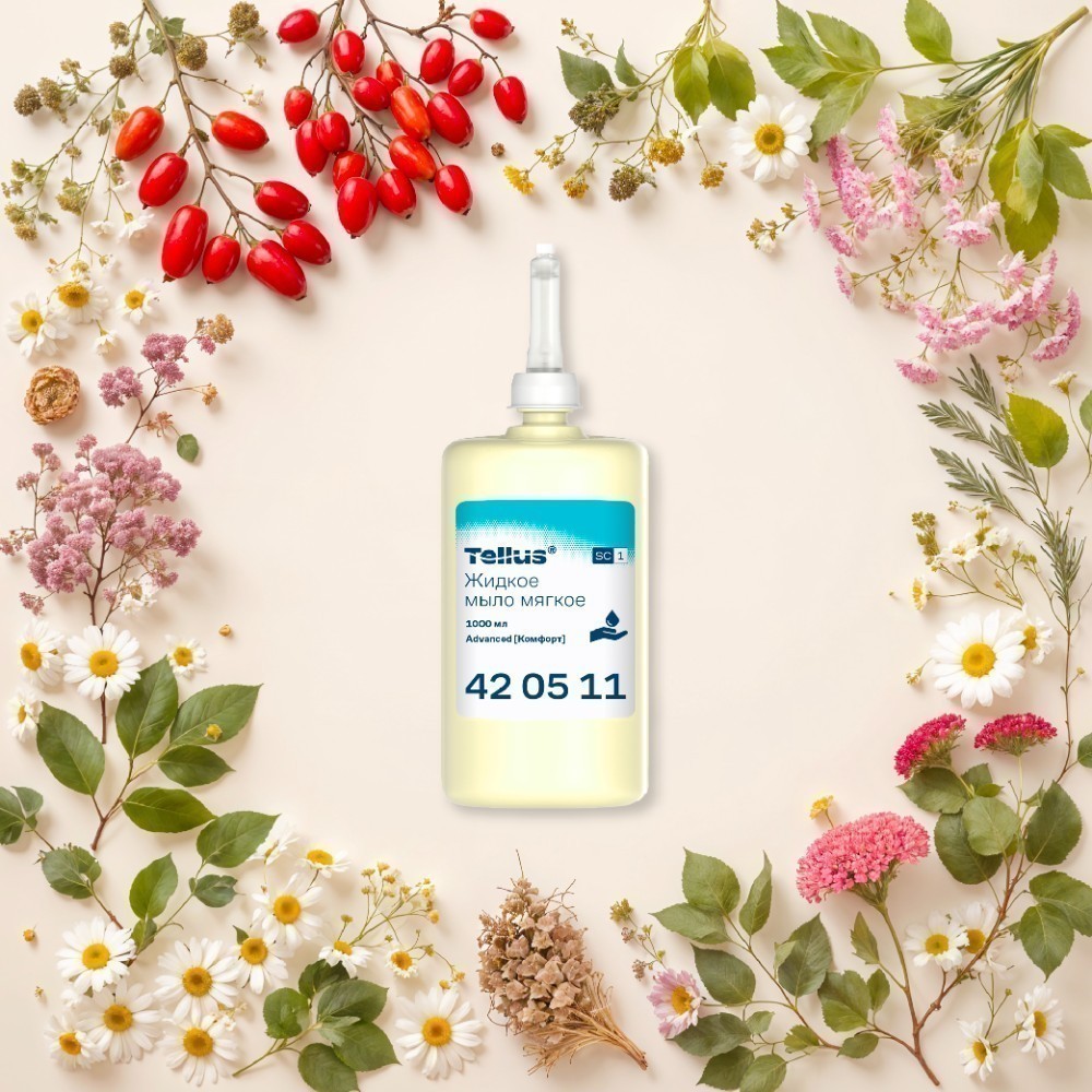 Мыло жидкое Tellus Комфорт, 1 л, мягкое, SC1