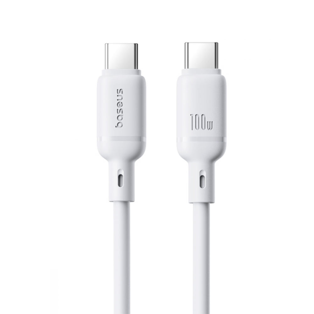 Кабель Baseus P10377704213-00, Silky Series Fast Charging Cable, Type-C to Type-C 100W, 1 м, Moon White
