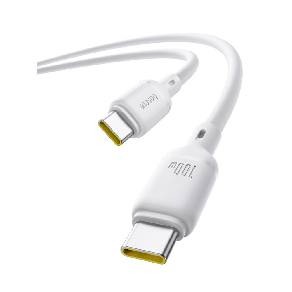 Кабель Baseus P10377704213-00, Silky Series Fast Charging Cable, Type-C to Type-C 100W, 1 м, Moon White