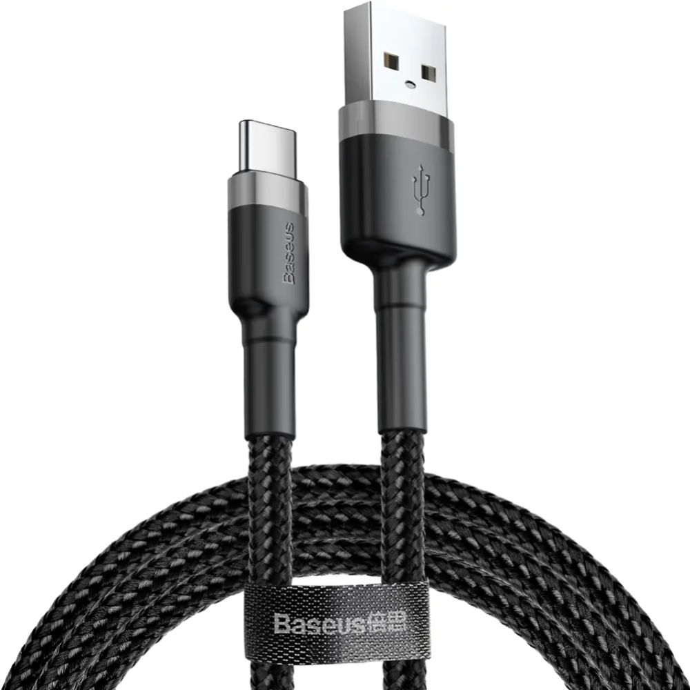 Кабель Baseus CATKLF-CG1, USB to Type-C, 2 м, Gray+Black