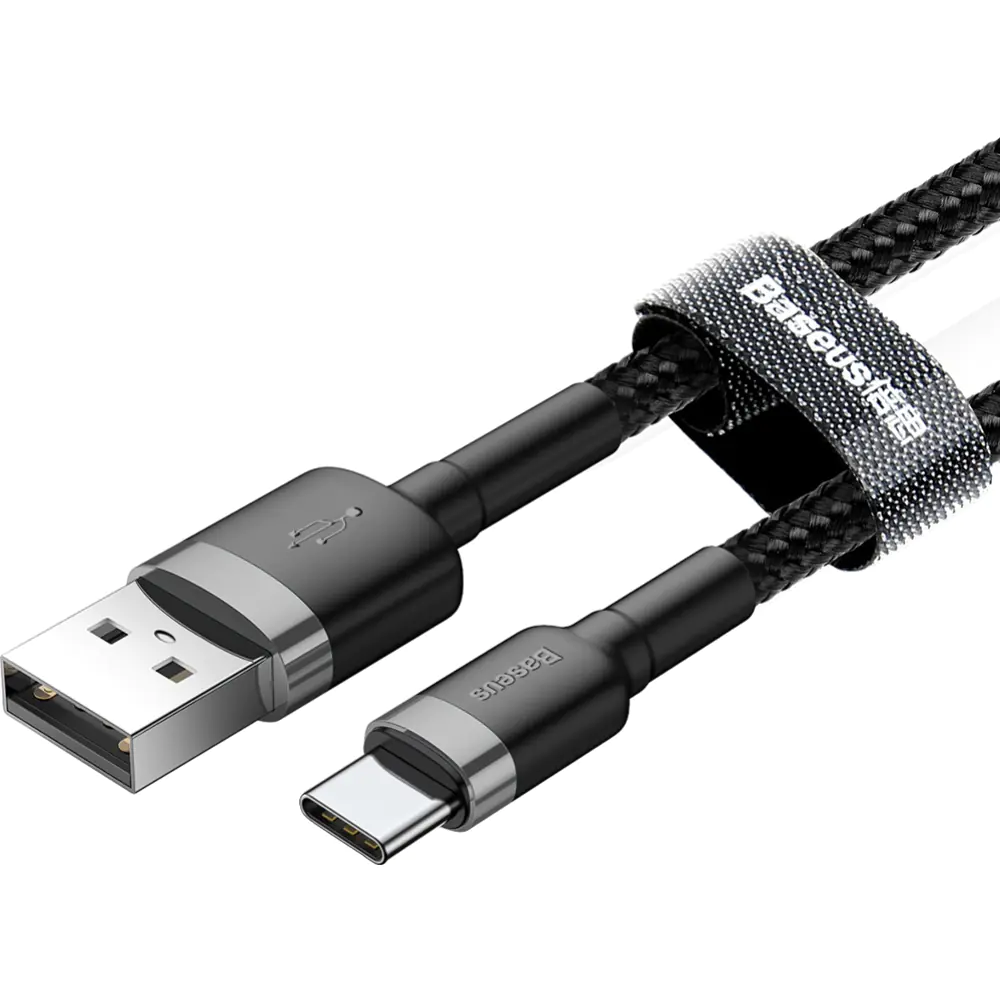Кабель Baseus CATKLF-CG1, USB to Type-C, 2 м, Gray+Black