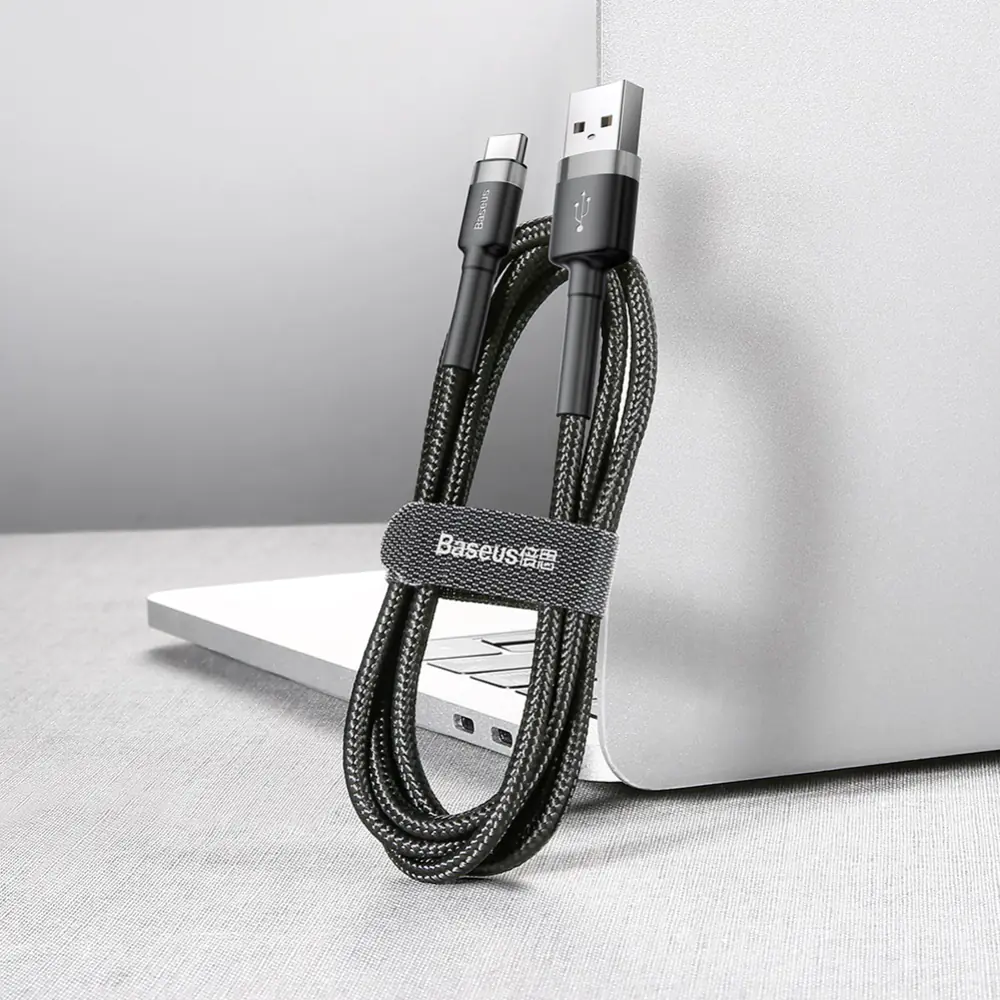 Кабель Baseus CATKLF-CG1, USB to Type-C, 2 м, Gray+Black