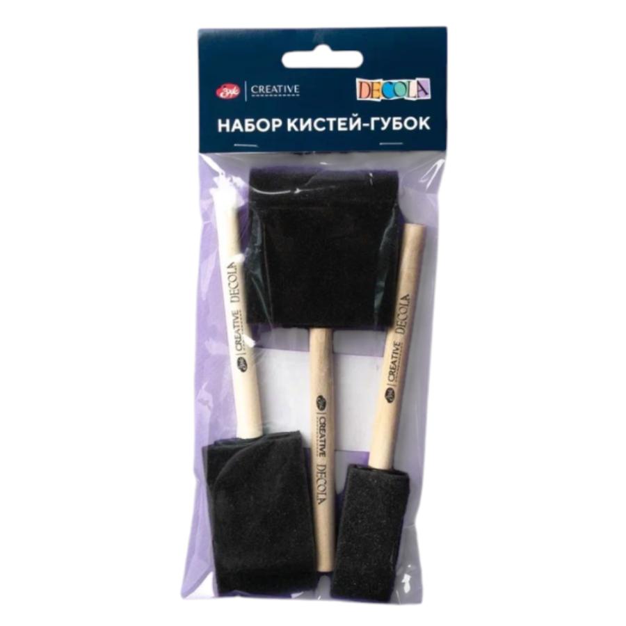 Набор кистей-губок Decola, плоские, 3 шт (25, 40, 60 мм)
